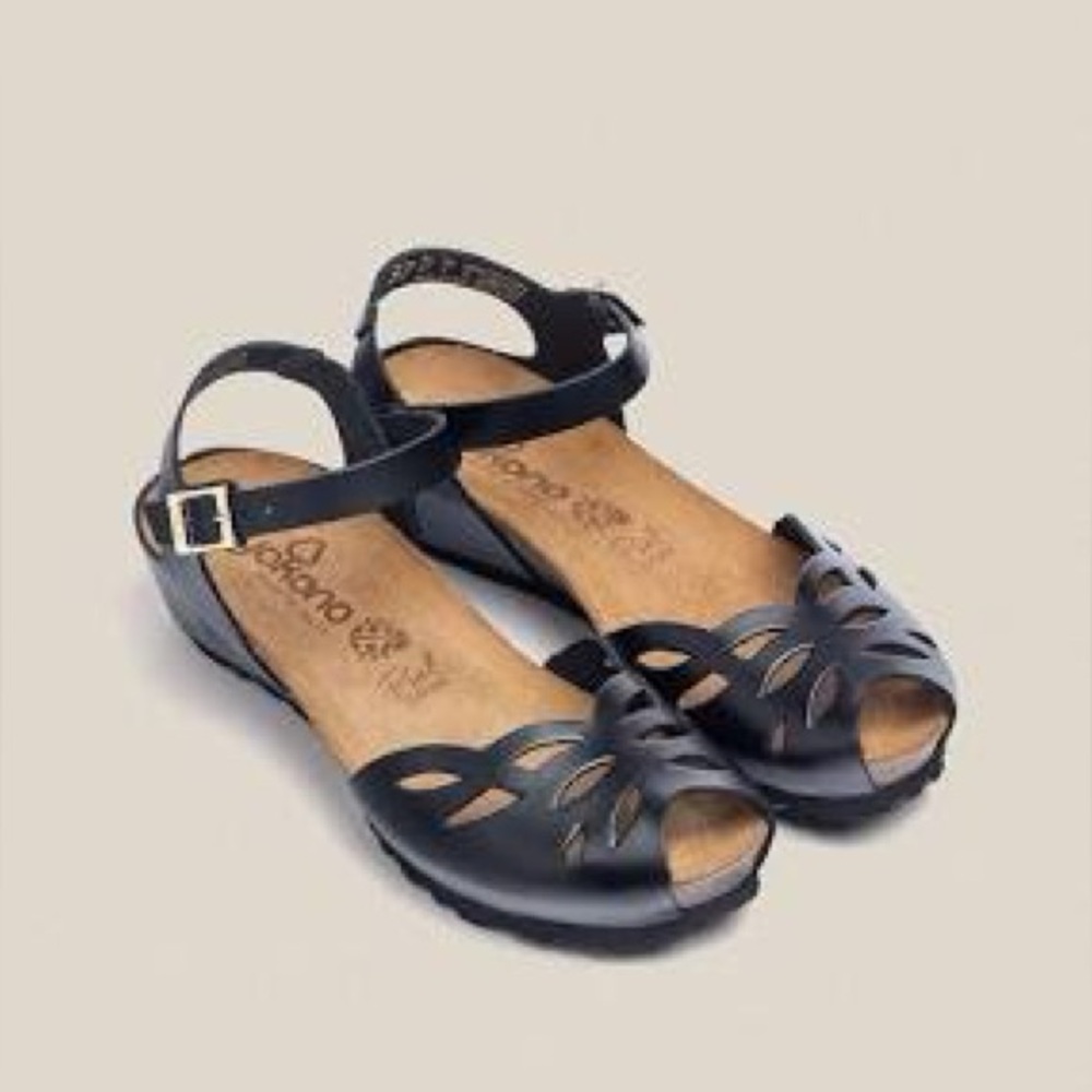 NWT Yokono Made in Spain WEDGED SANDAL MONACO-003 BLACK